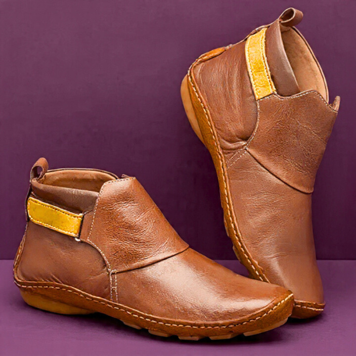 Elegante Damen Stiefeletten im Vintage-Stil in Braun