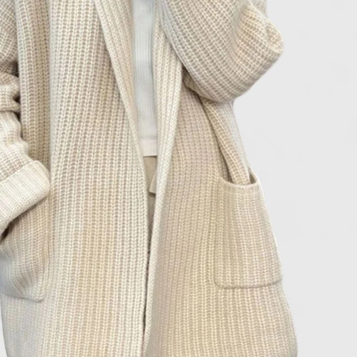 Elegante Damen Strickjacke mit Rippstrick (5)