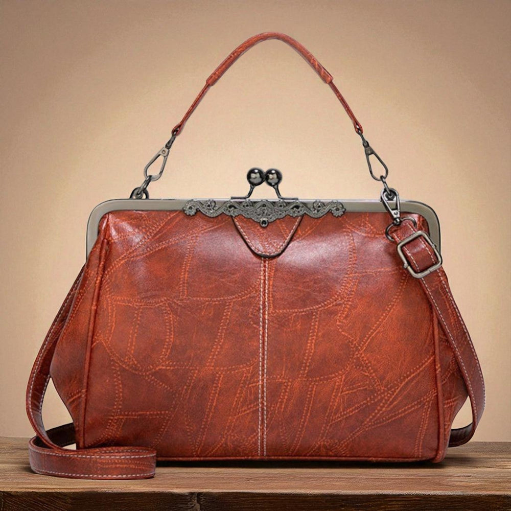 Elegante Damen Vintage Handtasche für Alltag in Braun