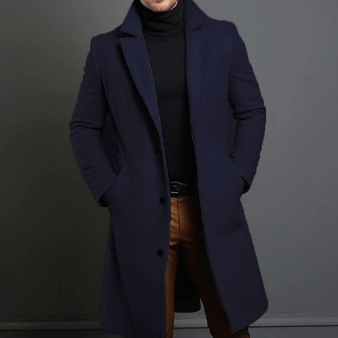 Elegante Herren Jacke aus Wolle im Slim-Fit in Blau