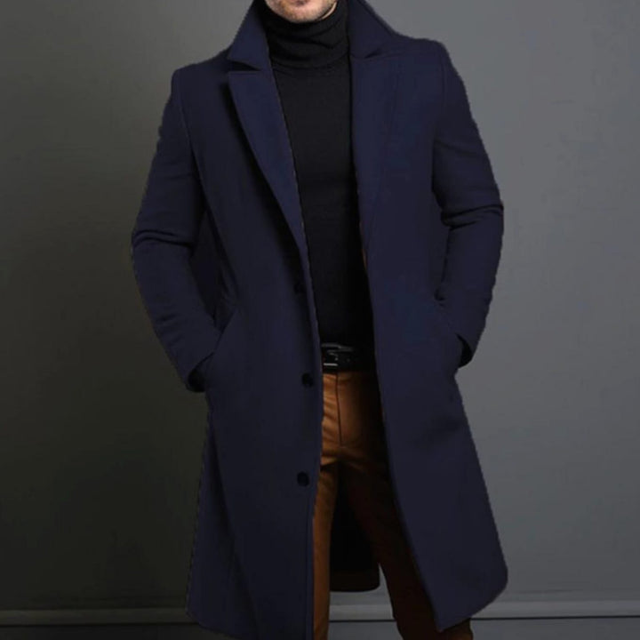 Elegante Herren Jacke aus Wolle im Slim-Fit in Blau