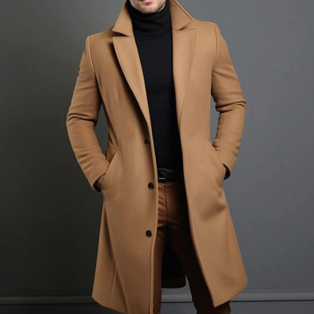 Elegante Herren Jacke aus Wolle im Slim-Fit in Braun