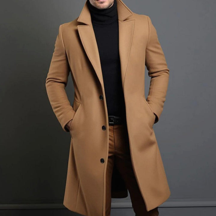 Elegante Herren Jacke aus Wolle im Slim-Fit in Braun