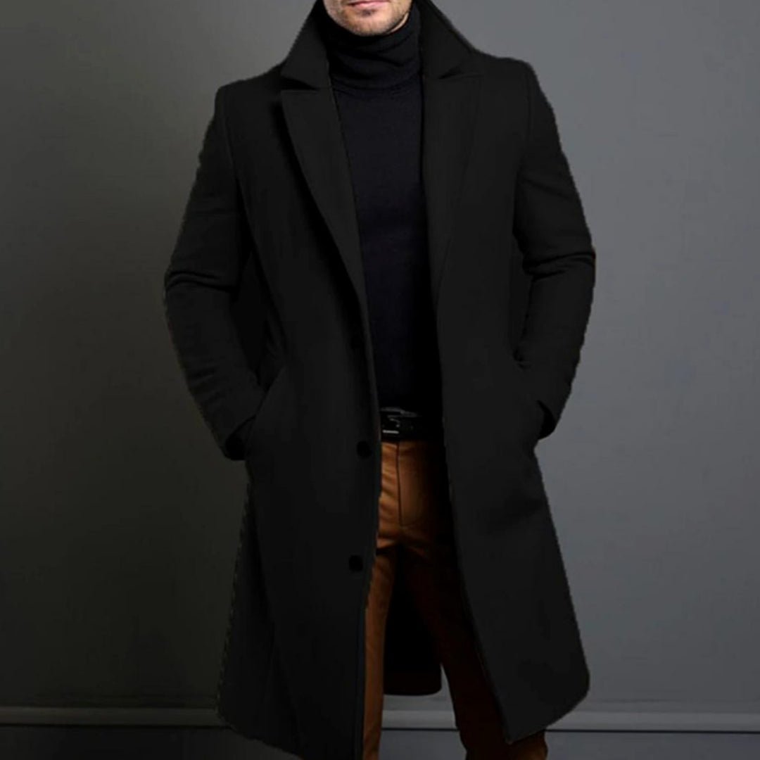Elegante Herren Jacke aus Wolle im Slim-Fit in Schwarz