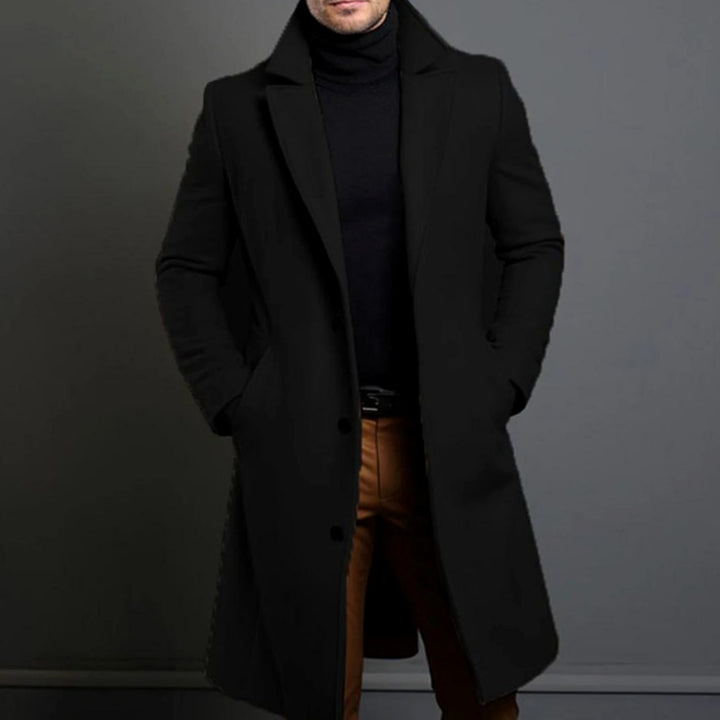 Elegante Herren Jacke aus Wolle im Slim-Fit in Schwarz