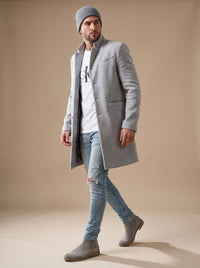 Max | Elegante Herren Jacke Mittellang aus Wollmischung
