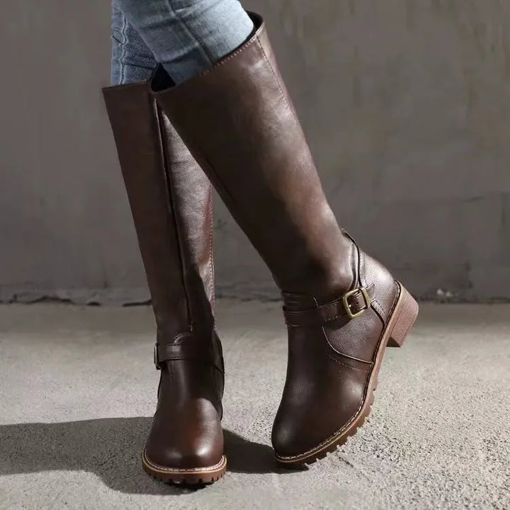 Elegante hohe Damen Lederstiefel für den Alltag (3)