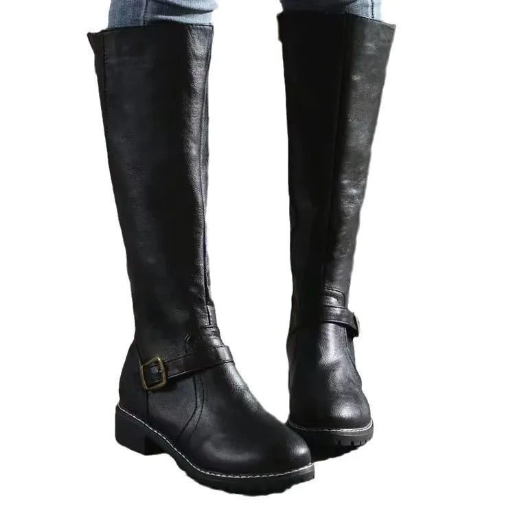 Elegante hohe Damen Lederstiefel für den Alltag (5)