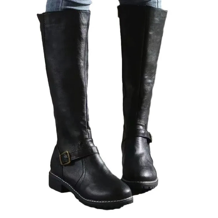 Elegante hohe Damen Lederstiefel für den Alltag (5)