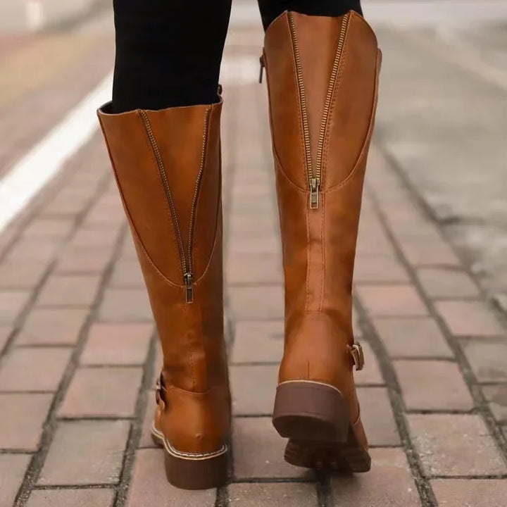 Elegante hohe Damen Lederstiefel für den Alltag (6)