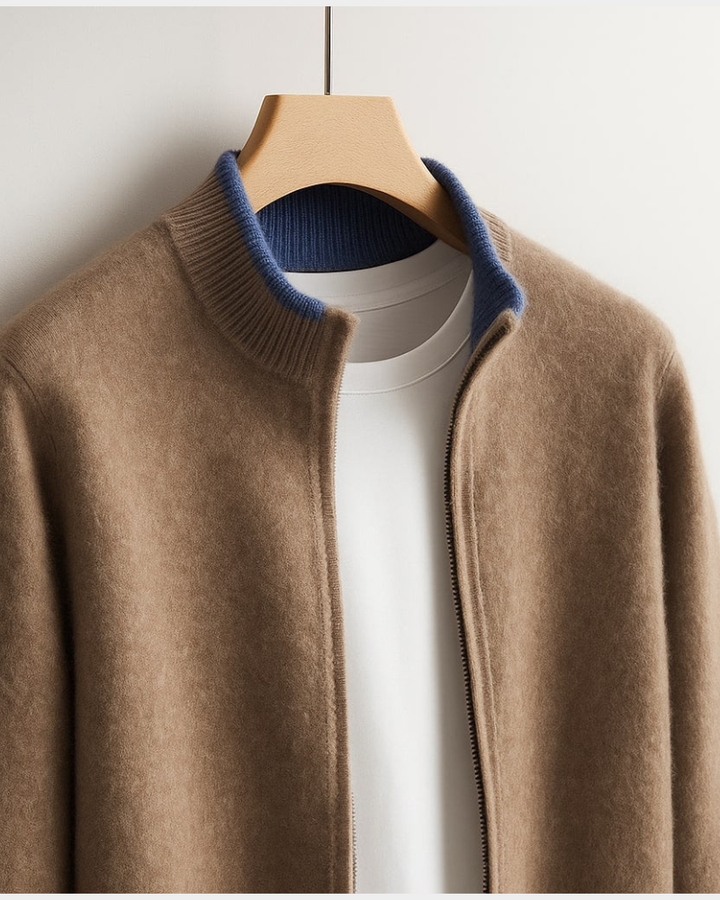 Elegante italienische Herren Weihnachts-Strickjacke weich