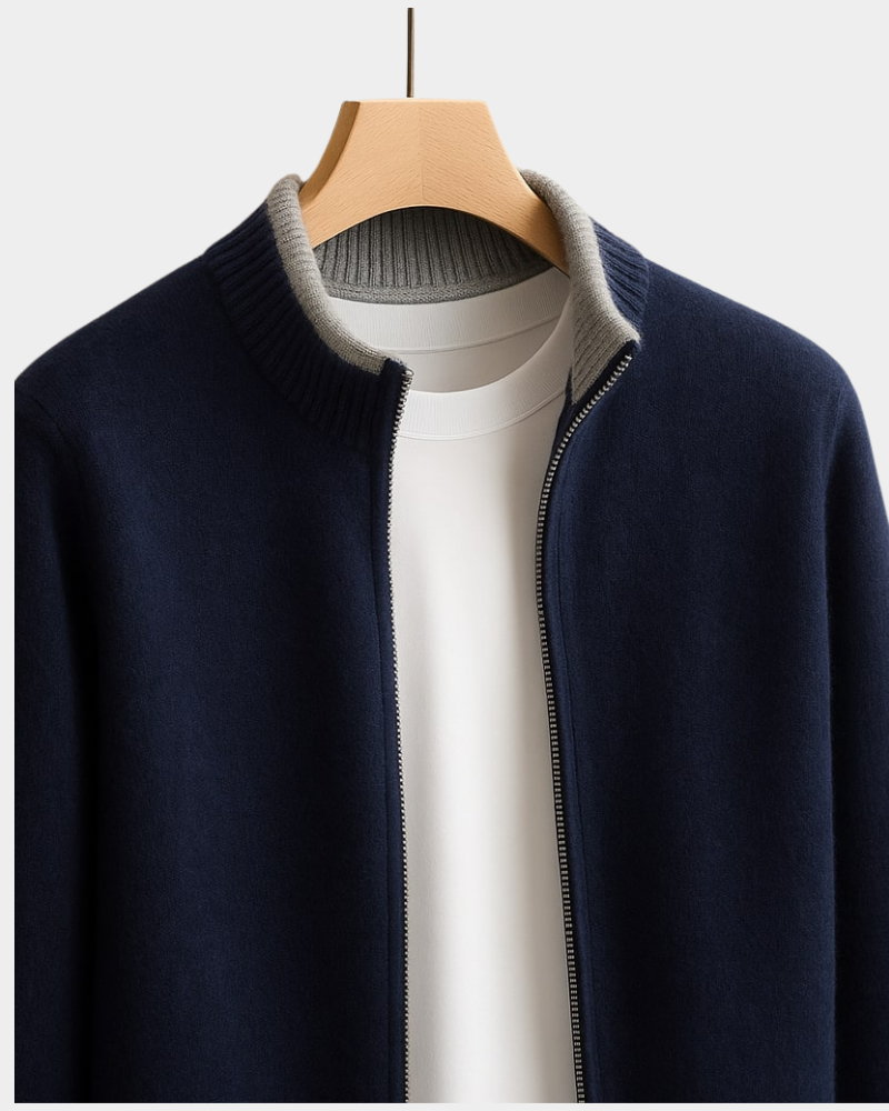 Elegante italienische Herren Weihnachts-Strickjacke weich (2)