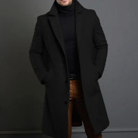 David | Elegante lange Herren Jacke aus Wollmischung