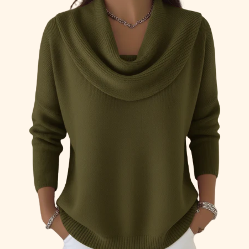 Elegante Pullover Drapeado en Verde
