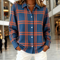 Emma | Elegante Seidenbluse Damen Langarm Karomuster