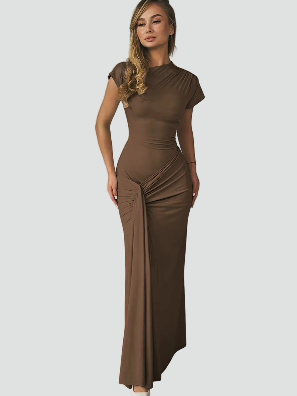 Elegante vestido de cóctel maxi ajustado (2)