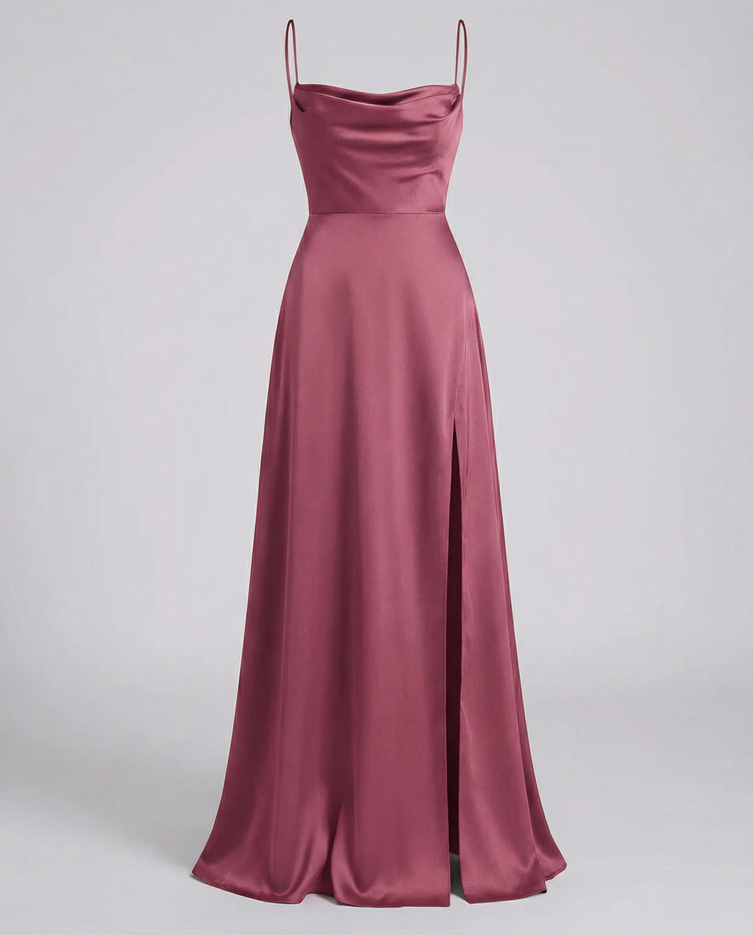 Elegante Vestido de Invitada Maxi de Seda en Rosa
