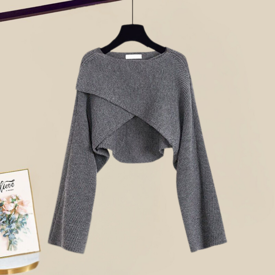 Elegante Vestido de Otoño A-Línea en Gris 2