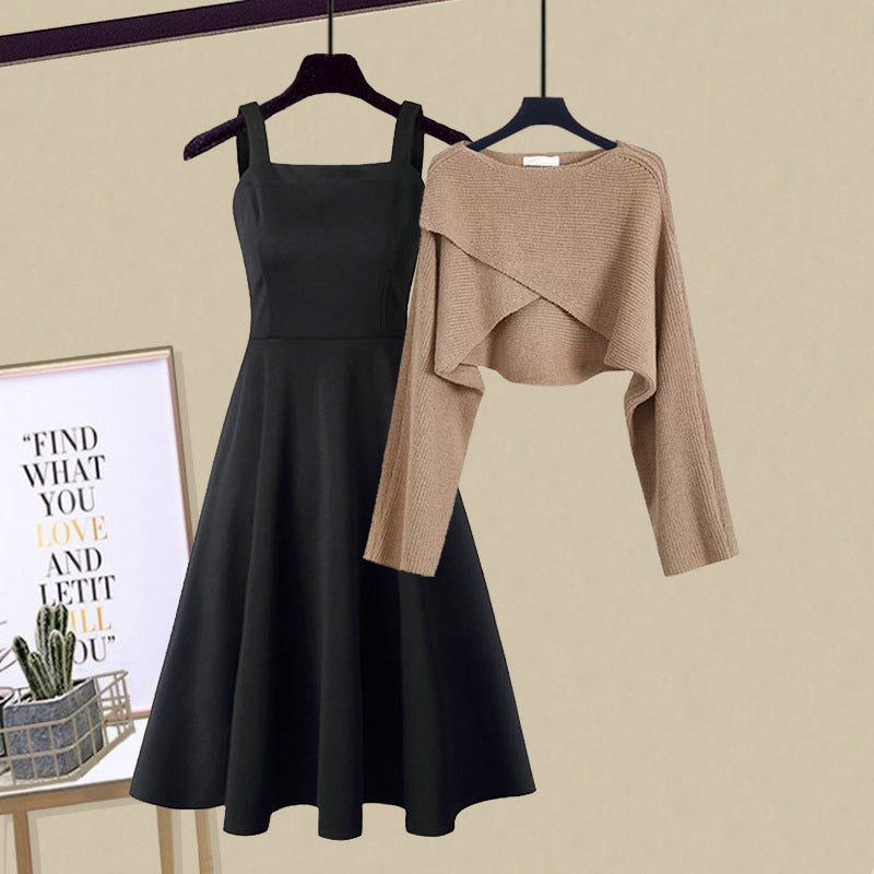Elegante Vestido de Otoño A-Línea en Marrón 1