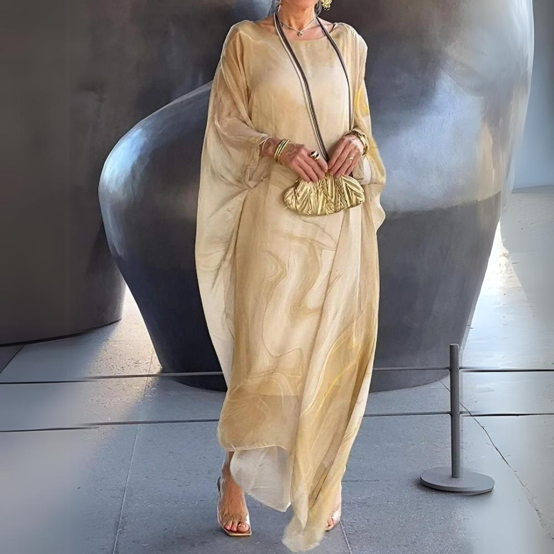 Elegante Vestido de Otoño Maxi en Gelb (Fast ausverkauft)