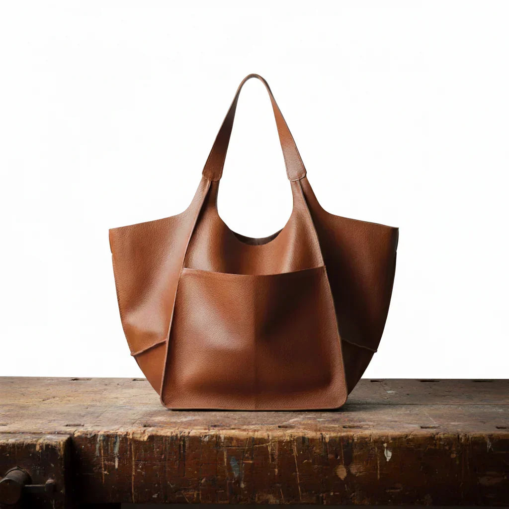 Elegante Vintage Handtasche im klassischen Stil in Hellbraun