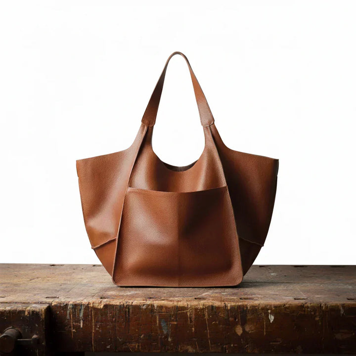 Elegante Vintage Handtasche im klassischen Stil in Hellbraun
