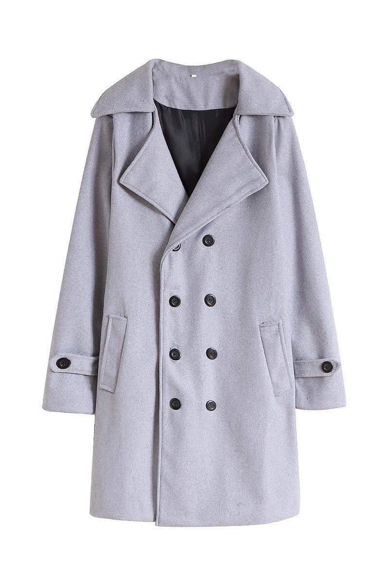 Elegante zweireihige Herrenjacke für Business in Hellgrau
