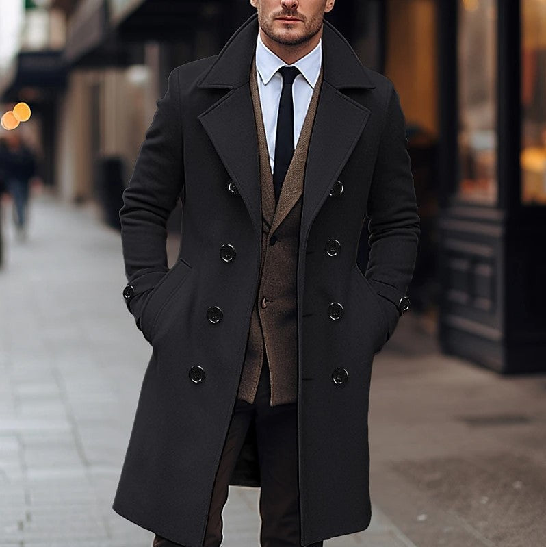 Elegante zweireihige Herrenjacke für Business in Schwarz