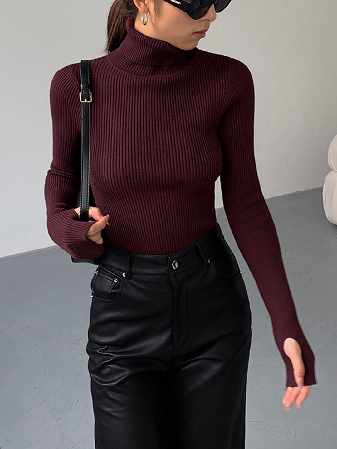 Eleganter Damen Pullover mit Rollkragen (4)
