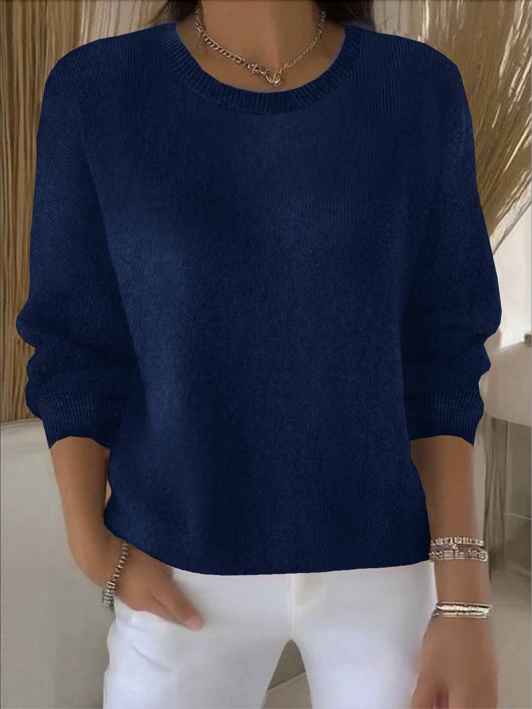 Eleganter Damen Rollkragenpullover für den Herbst in Dunkelblau