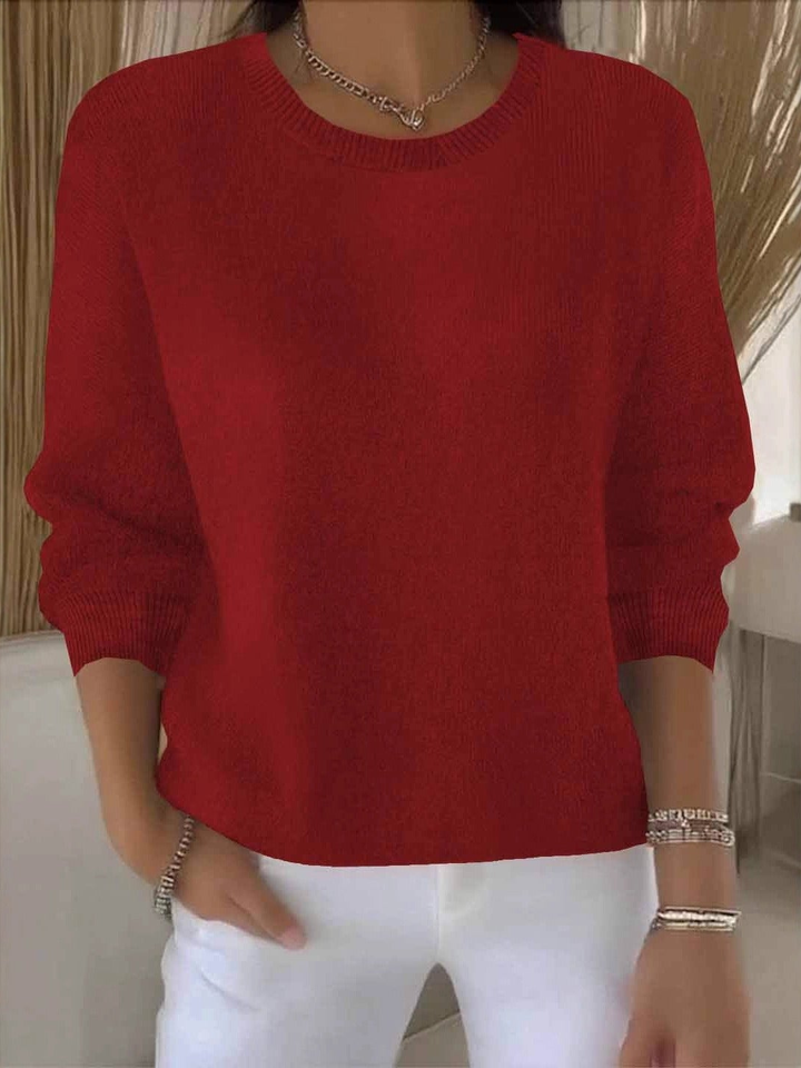 Eleganter Damen Rollkragenpullover für den Herbst in Rot