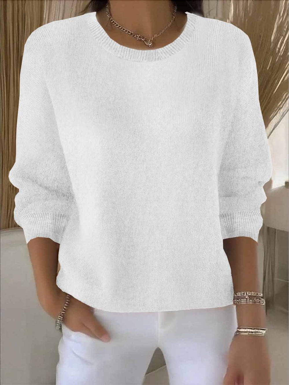 Eleganter Damen Rollkragenpullover für den Herbst in Weiß