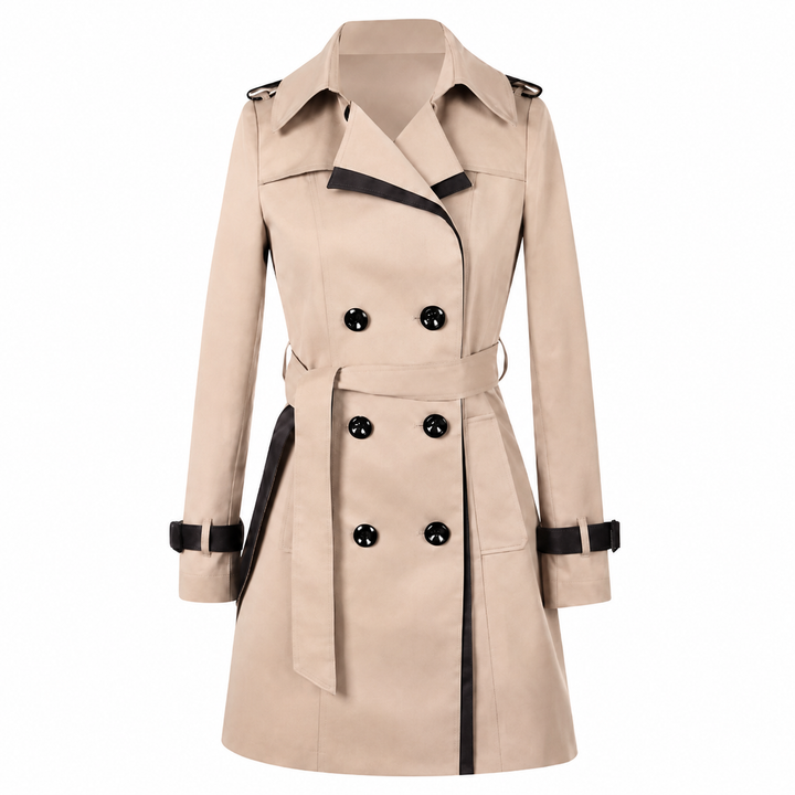 Eleganter Damen Trenchcoat in Knielänge in Beige