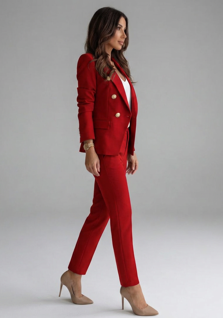 Eleganter Damen Wintermantel Business Zweiteiler (3)