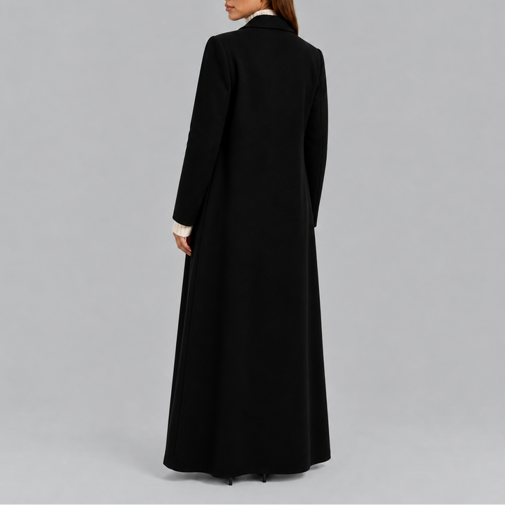 Eleganter Damen Wintermantel tailiert Maxilänge (3)