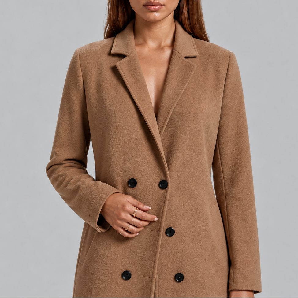 Eleganter Damen Wintermantel tailiert Maxilänge (5)