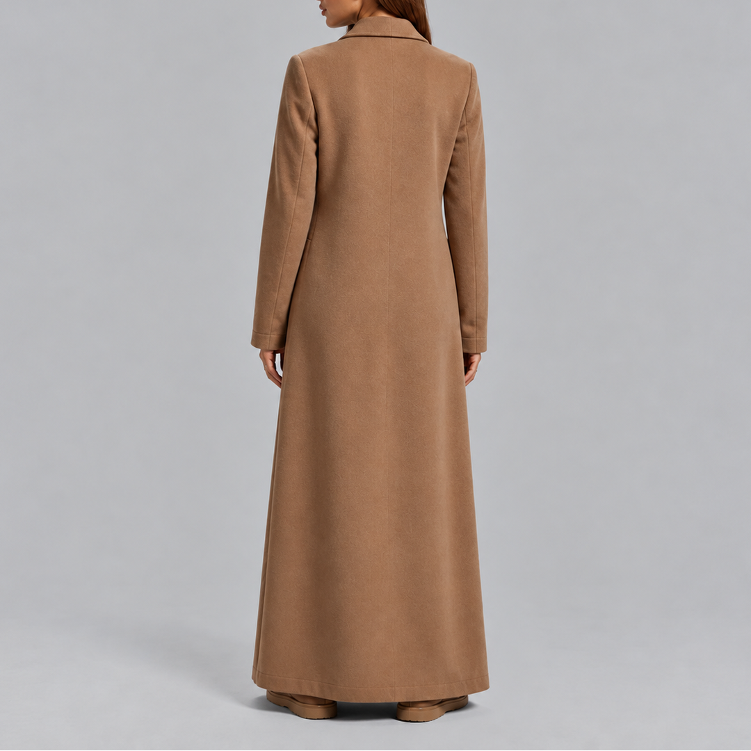 Eleganter Damen Wintermantel tailiert Maxilänge (6)