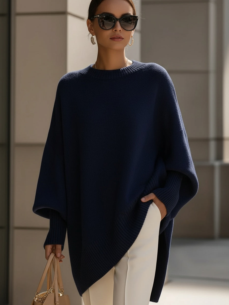Eleganter Damen Wollpullover für den Herbst in Marineblau 1