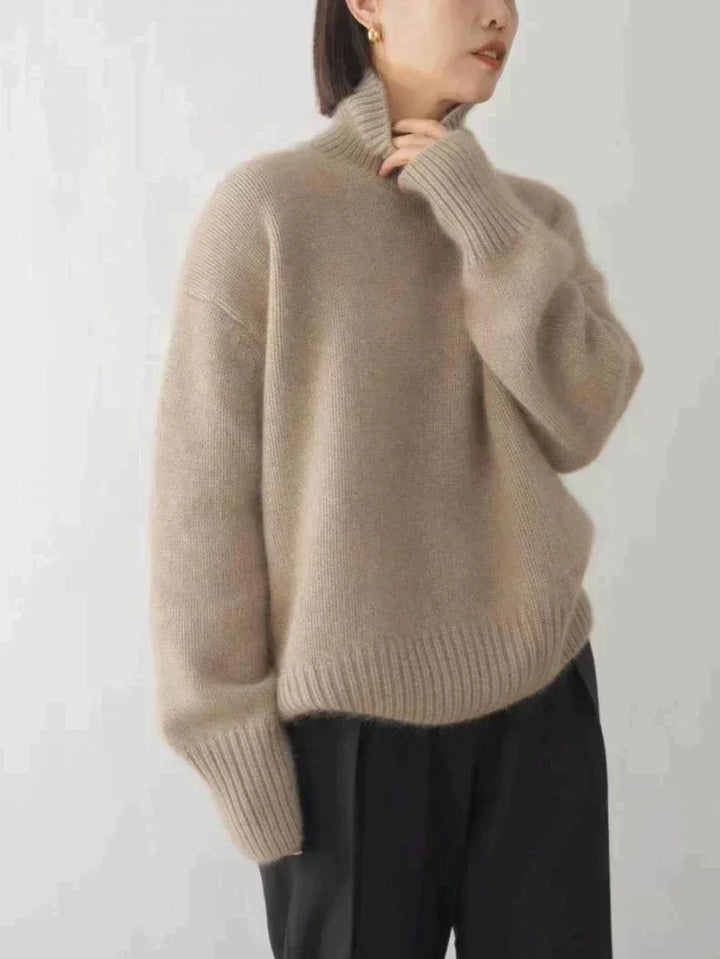 Eleganter Rollkragenpullover Damen pullover en Caqui 1