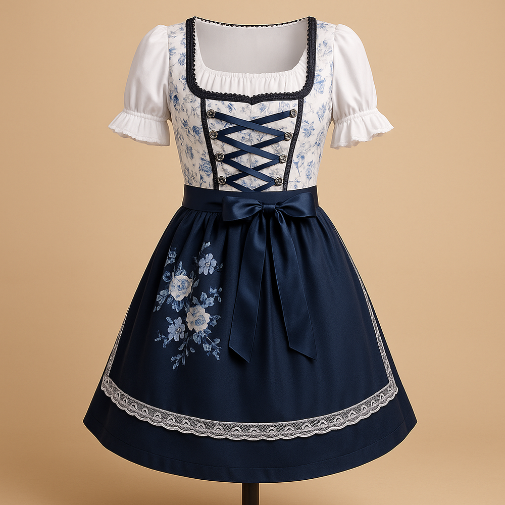 Elegantes Damen Dirndlkleid zum Oktoberfest in Blau