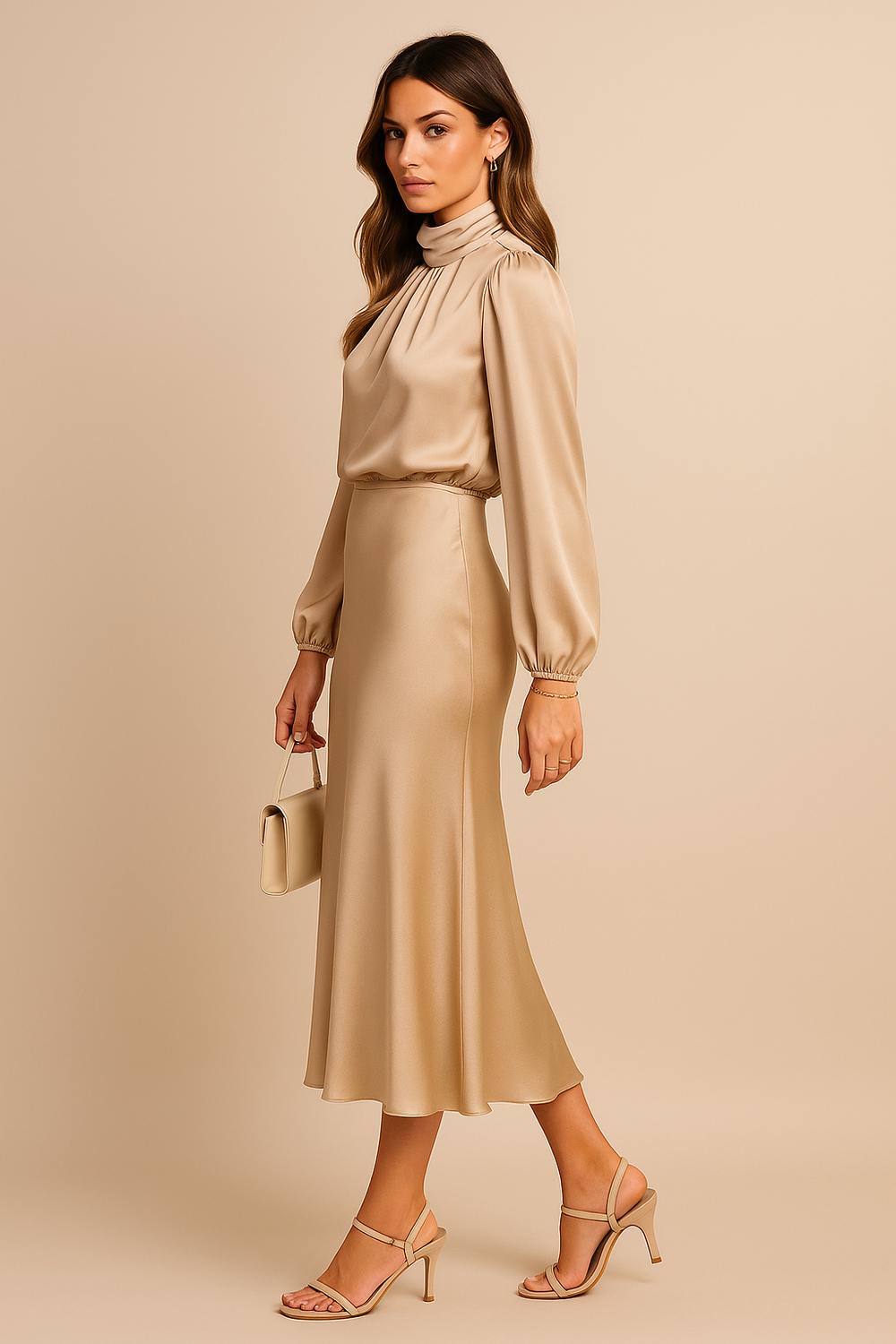 Elegantes Damen Midi-Abendkleid für Weihnachtsfeiern (2)