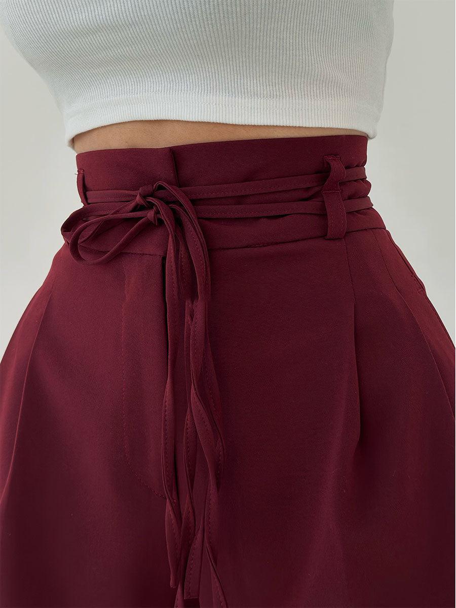 Elegantes Pantalones Anchos de Cintura Alta (4)