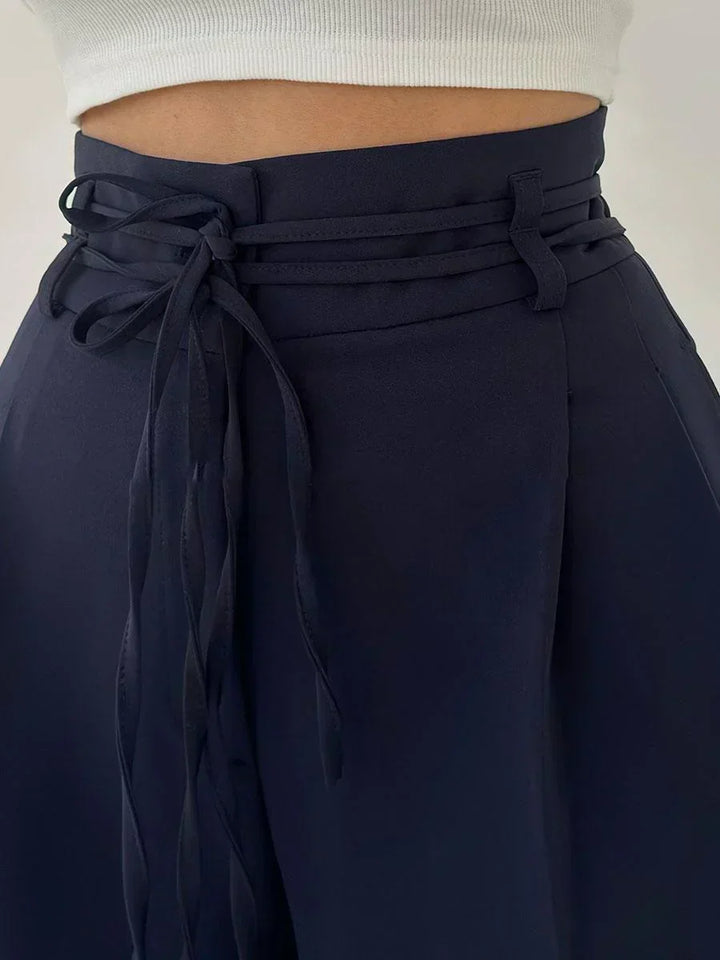 Elegantes Pantalones Anchos de Cintura Alta (8)