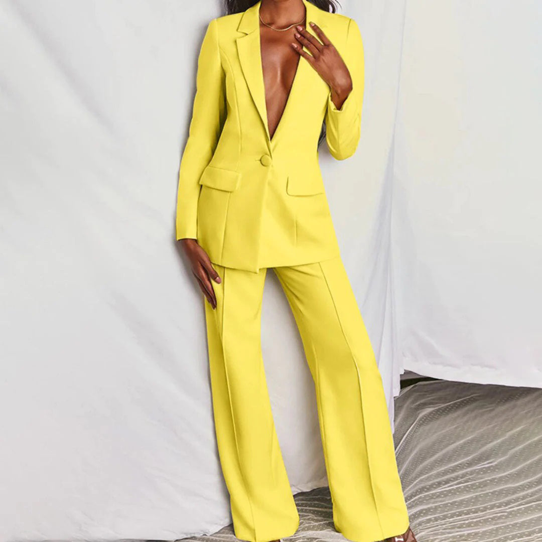 Elegantes Set Aus Blazer Und en Amarillo 1