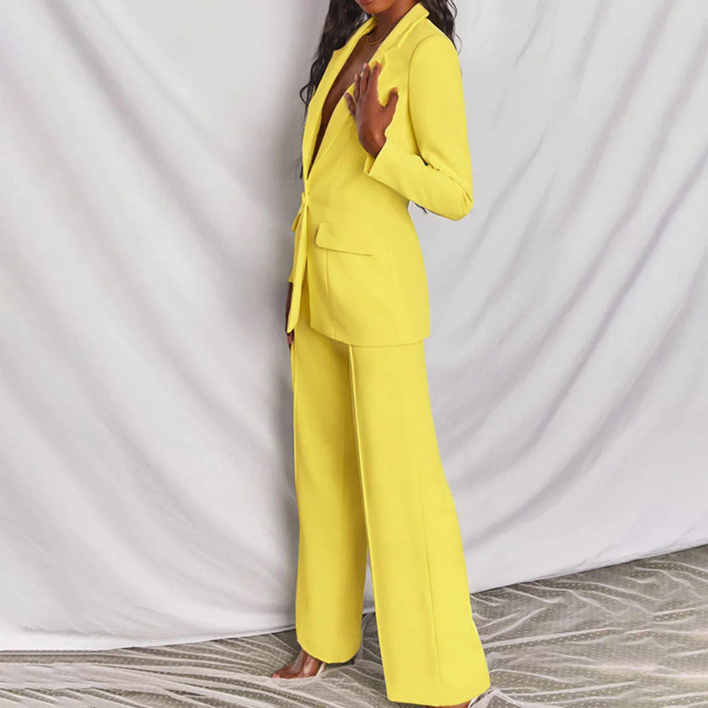 Elegantes Set Aus Blazer Und en Amarillo 2