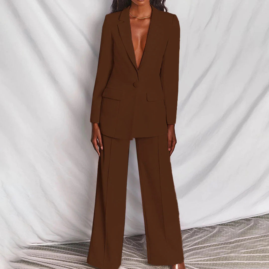 Elegantes Set Aus Blazer Und en Kaffee
