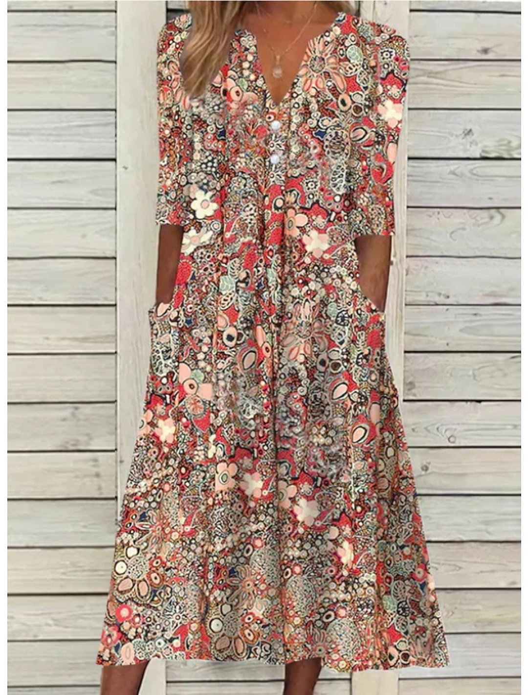 Elegantes Sommerkleid Beach dress en Rojo