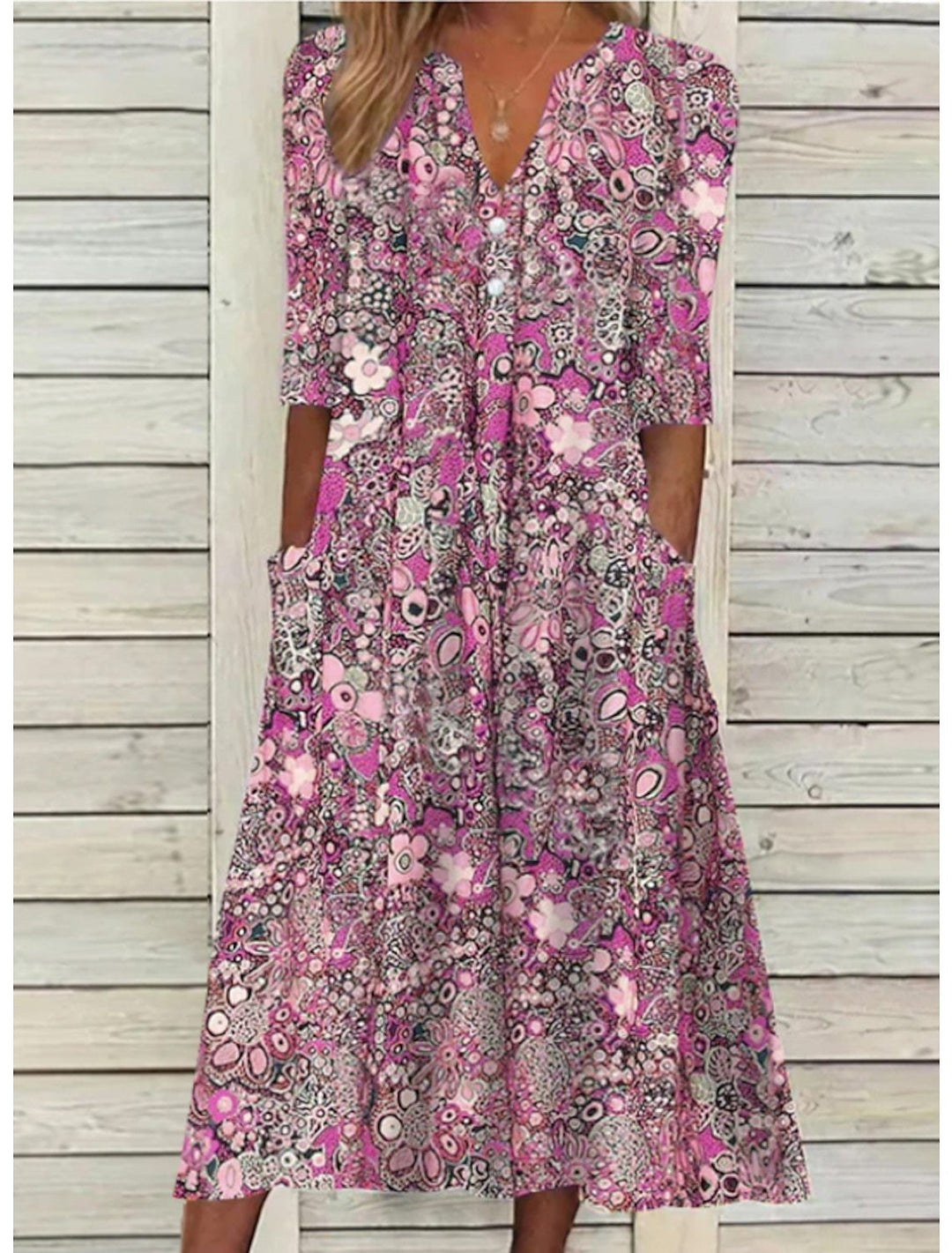Elegantes Sommerkleid Beach dress en Rosa