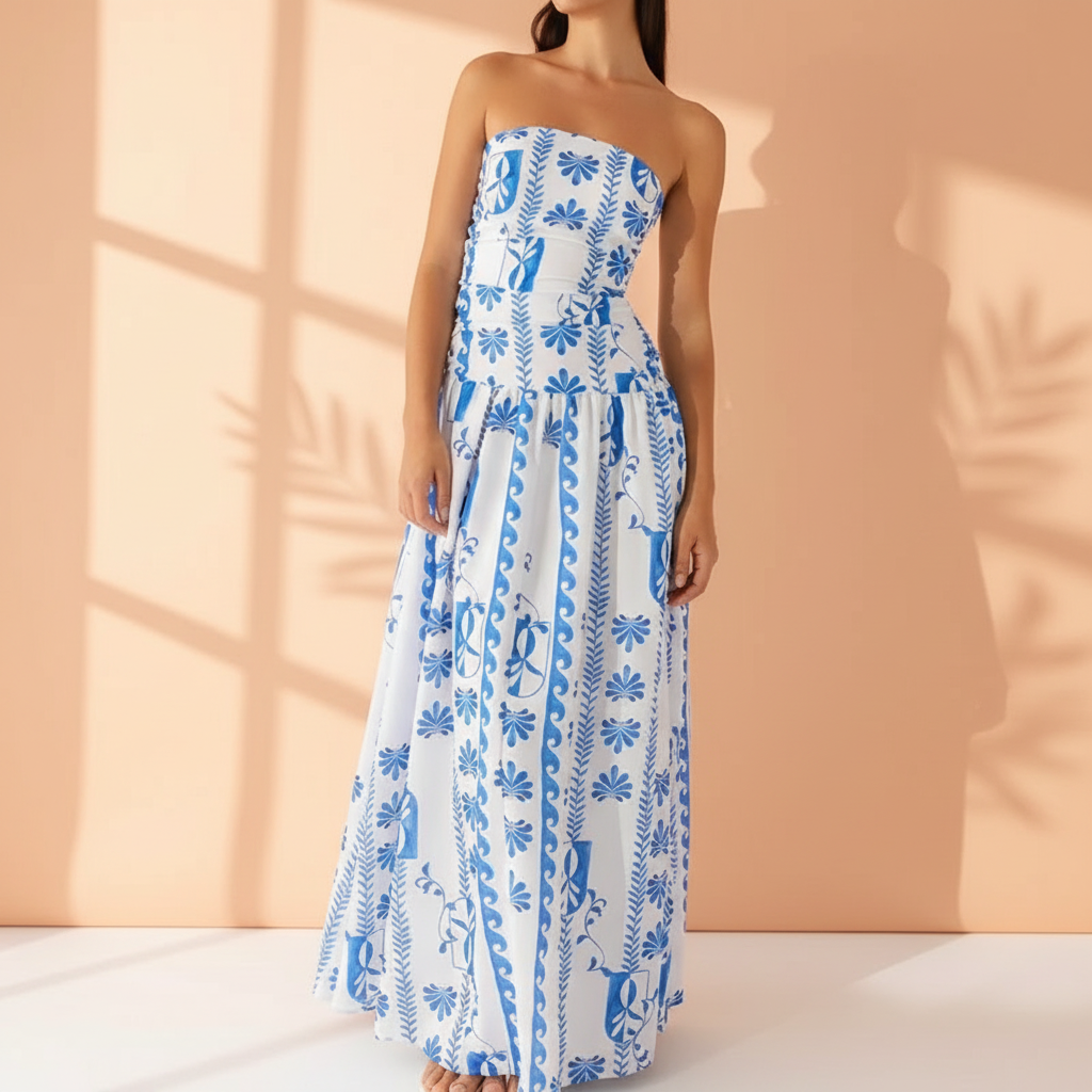Festliches Damen Strickkleid in Maxilänge