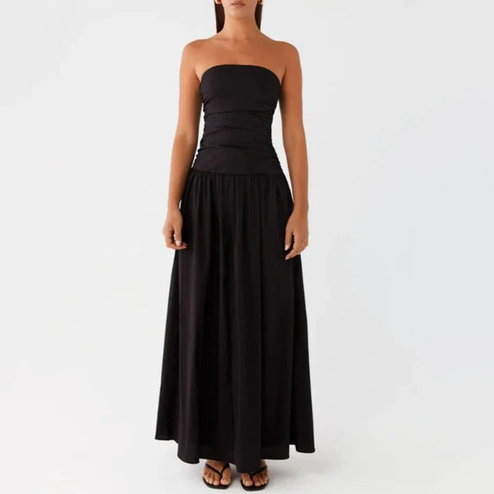 Festliches Damen Strickkleid in Maxilänge in Schwarz